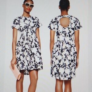NWT Kate Spade Graphic Floral Lace Dress Black White 2